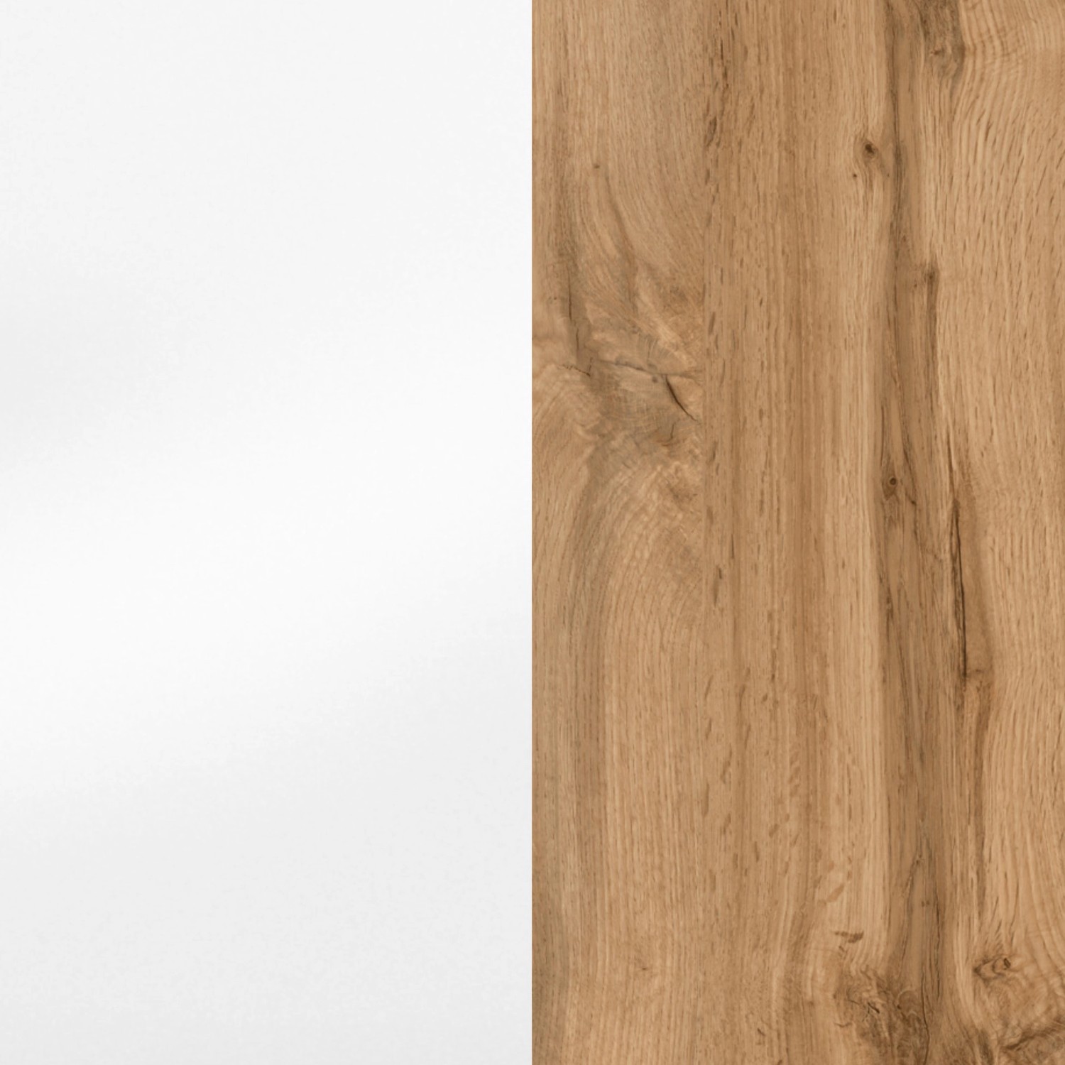 Detailaufnahme: Held Möbel Waschtisch-Set Bari, matt Weiß und Wotaneiche Dekor.