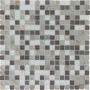 Mosaikmatte aus Glas und Stein in Beige-Quarzit Optik, 30x30 cm.