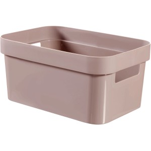 Curver Infinity Aufbewahrungsbox in Rosa, 17,5x26x12,3 cm, mit Griffen. Ideal zum Stapeln.