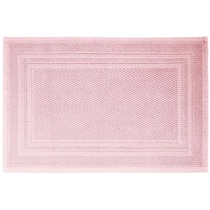 Rosa Spirella Elements Badteppich, 50x80 cm, aus Baumwolle. Weicher Badvorleger mit Bordüre.