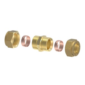 Kirchhoff Verbindungsstück 18mm Klemmfitting für CU-Rohr, blank, zur Verbindung von Kupferrohren.