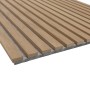 Akustikpaneel Eiche Natur, MDF Wandverkleidung mit grauem Akustikfilz, 119,8 cm lang.
