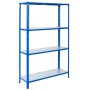 Blaues Ar Shelving Steckregal mit 4 Böden (verzinkt), 200x120x30cm, bis 180kg belastbar.