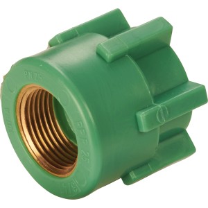 Grüne PPR-Übergangsmuffe DN 32 x 30,3 mm (Rp 1) für Sanitärinstallationen.