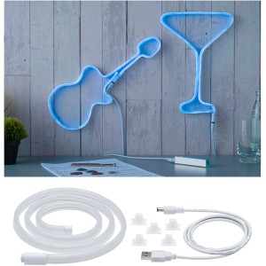 Paulmann LED Strip Neon Colorflex Blau, Gitarre und Cocktailglas, Zubehör