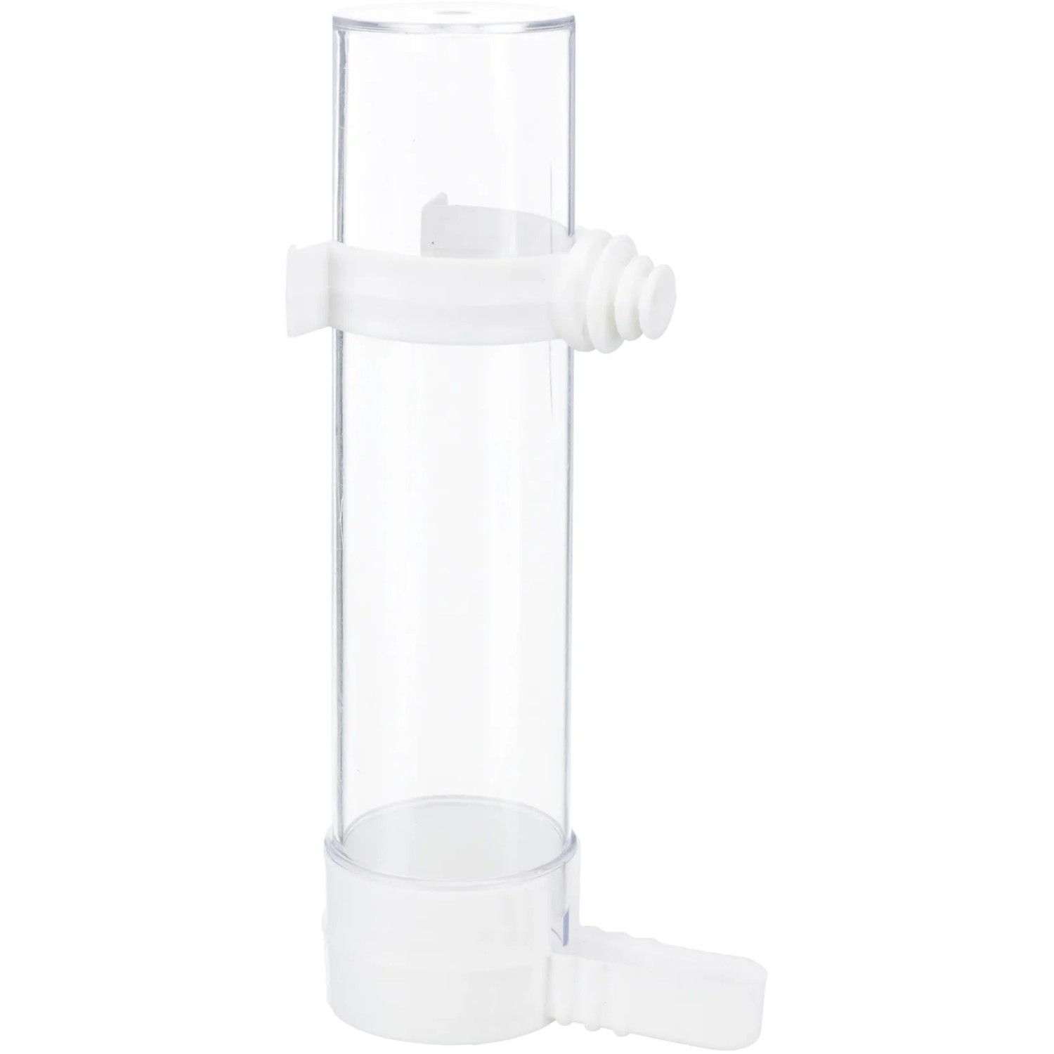 Trixie Tränke und Futterspender, 130ml, transparent/weiß, für Vogelkäfige.