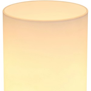 Globo LED-Tischlampe Cyli, zylinderförmig, weißes Glas, warmweißes Licht.