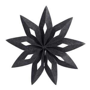 Schwarzer DPI Stern-Hänger aus Filz, 50 cm, Weihnachtsdekoration.