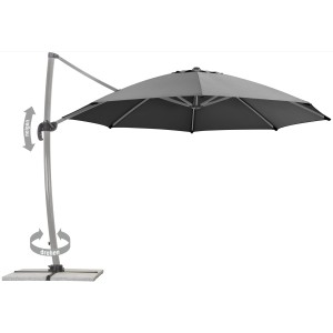 Anthrazit Schneider Ampelschirm Rhodos Ø 350 cm mit Kurbel und Drehfunktion.
