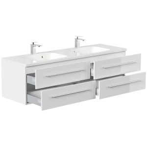 Posseik Badmöbel Geant 160 Weiß Hochglanz