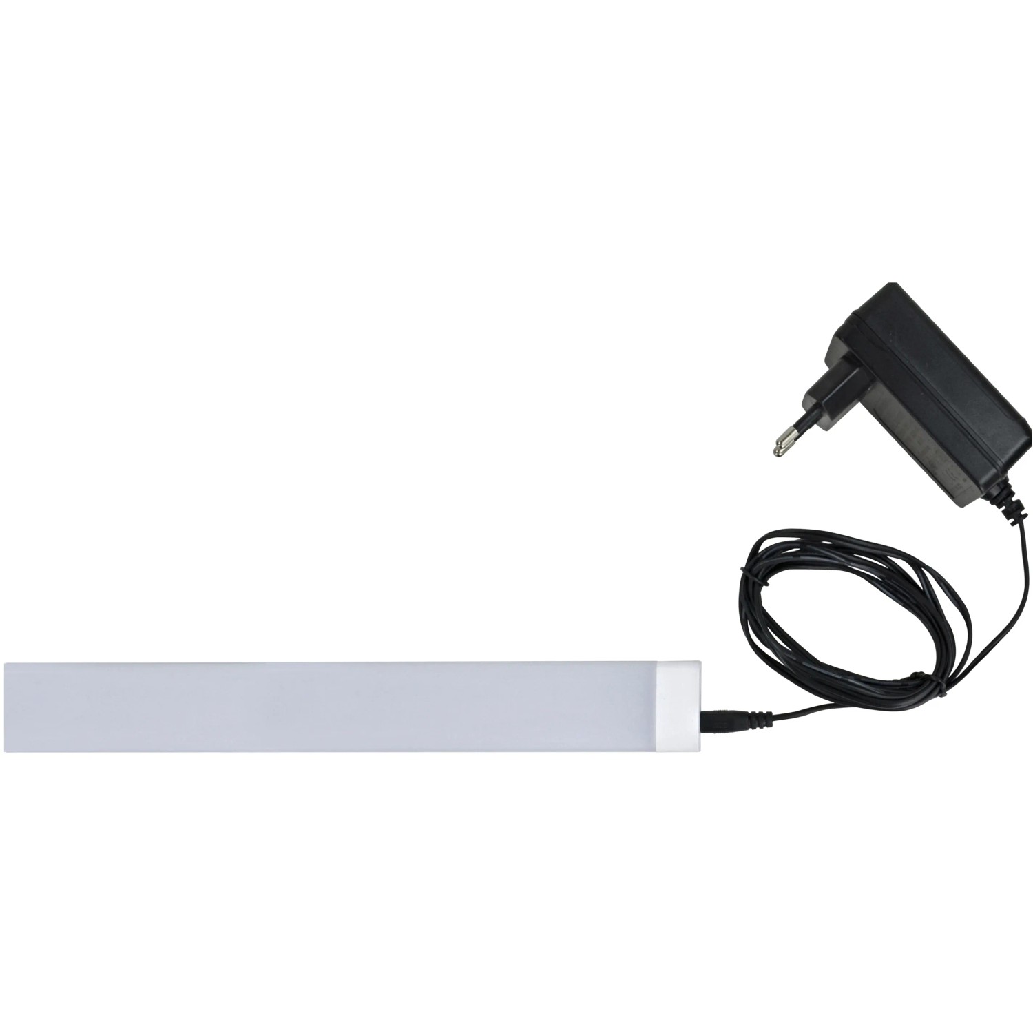 Weiße e2 elektro LED Lichtleiste Plan S 10W mit Netzteil, geeignet als Unterbauleuchte.