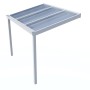 Weiße Terrassenüberdachung Professional, 300x200 cm, mit klarer PC-Verglasung.