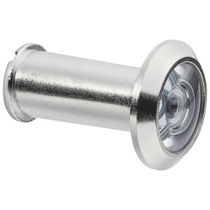 Abus Türspion 2203 in Silber, Weitwinkeloptik für Haustüren.