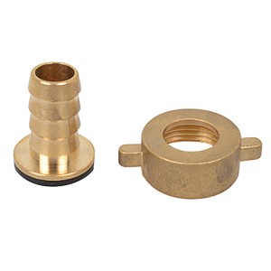 Kirchhoff Halbe Schlauchverschraubung aus Messing, 3/4M x 3/8T, blank, für Schlauchverbinder.