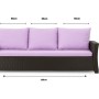 Setgarden Gartenkissen für Polyrattan-Möbel, 160x50x50 cm, lila, für 3-Sitzer Gartensofa.