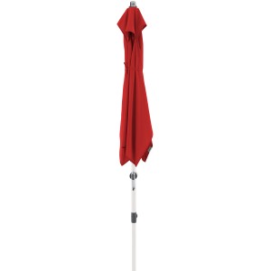 Geschlossener, bordeauxroter Doppler Marktschirm Expert 220x140 cm mit Knickfunktion.