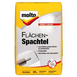 Sack Molto Innen-Flächenglätter, weiß, 25 kg, für Wand- und Deckenflächen.