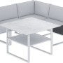 Schwarzes Ersatz-Sitzkissen für Piegan Eck-Dining-Set auf Gartenmöbel-Set.