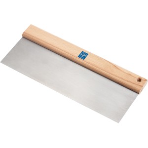 LUX Flächenspachtel, 30 cm breit, mit Buchenholzgriff für gleichmäßiges Auftragen von Spachtelmasse.