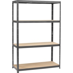 Metall-Schwerlastregal, lackiert, mit 4 Böden, 180x120x50 cm. Ideal zur Lagerung schwerer Gegenstände.