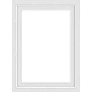 Weißes Kunststofffenster, 75x90 cm, 3-fach Verglasung, rechts öffnend.