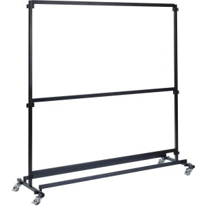 Großer, fahrbarer Veba Garderobenständer (200x192 cm) ohne Haken, ideal für viele Jacken.