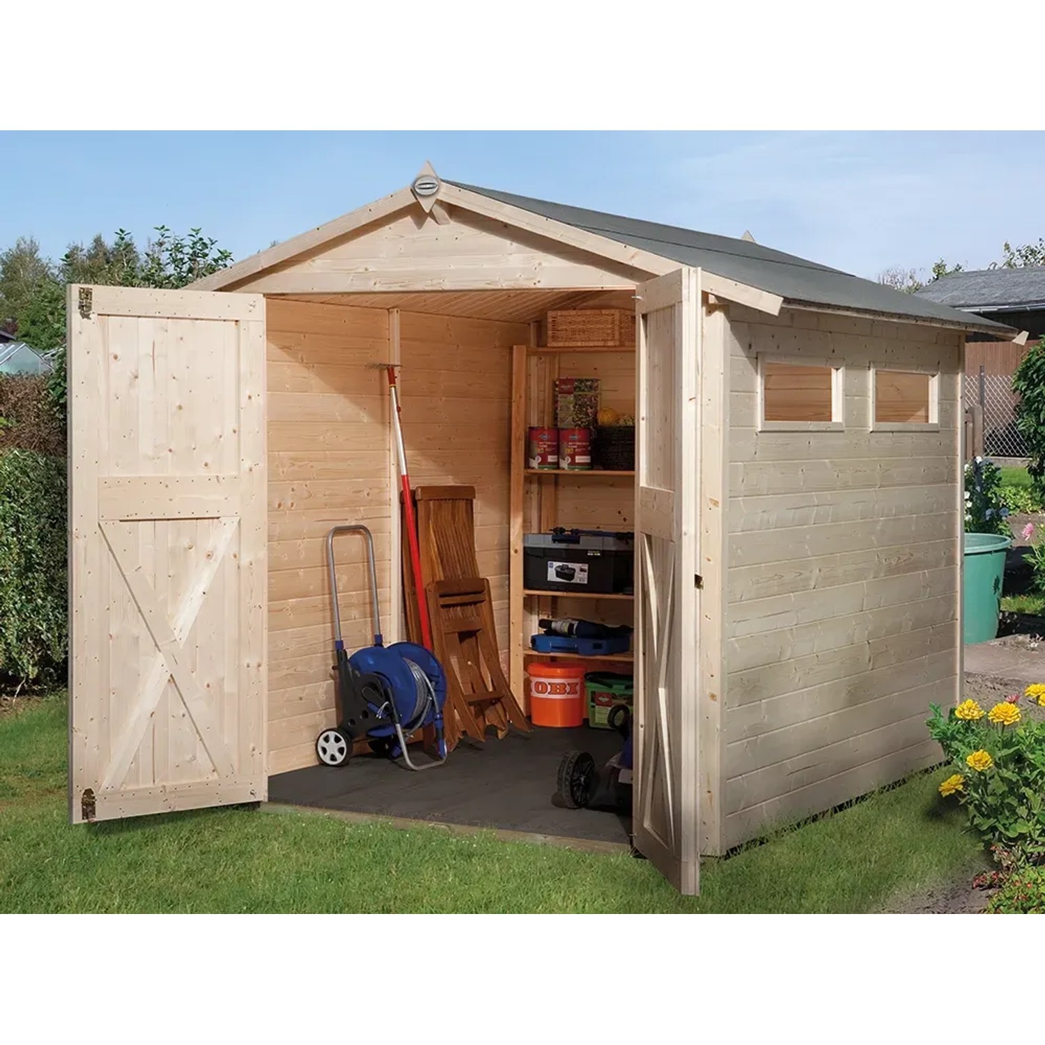 OBI Outdoor Living Holz-Gartenhaus Kompakt Satteldach 198 cm x 217 cm kaufen bei OBI