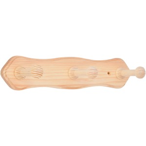 Siro Hakenleiste S126 aus Kiefernholz, 270 mm lang, mit 3 Haken für Garderobe.