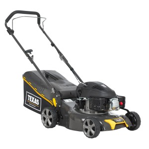 Texas Razor 4210 Benzin-Rasenmäher mit Fangkorb und Mulchfunktion.