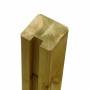 Detailansicht Zaunpfosten aus Leimholz Kiefer, druckimprägniert, mit Nut für Zaunelemente.