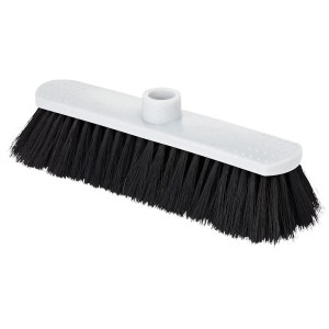 Zimmerbesen aus Kunststoff in Granitoptik mit Haarmischung für die Reinigung.