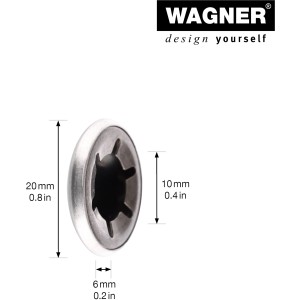 Wagner Verschlusskappe, 2er Set, Ø 2cm, Stahl verzinkt für Rollen und Räder.