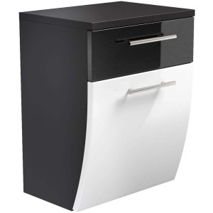 Posseik Bad-Hängeschrank Salona, anthrazit/weiß, 40 cm breit, mit Schublade und Softclose.