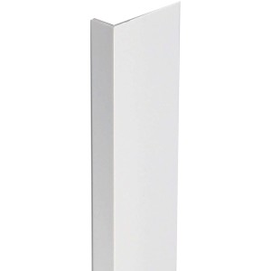 Weißes, ungleichschenkliges Arcansas Winkelprofil aus PVC, 40x10x2600 mm.