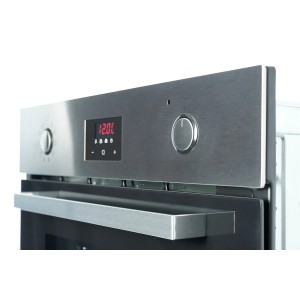 Respekta Einbaubackofen Jim Autark AB141-26 mit Edelstahl-Bedienblende und digitalem Timer.