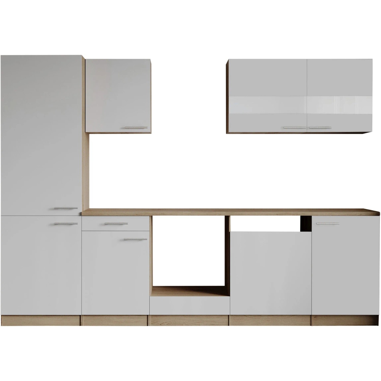 Respekta Küchenzeile Merle 280 cm Weiß ohne E-Geräte_2