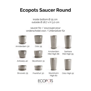 Ecopots Untersetzer Ø Braungrau 30 cm