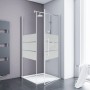 Schulte ExpressPlus Drehtür mit Seitenwand AlexaStyle2.0, 90x90x192 cm, mit sandgestrahltem Dekor.
