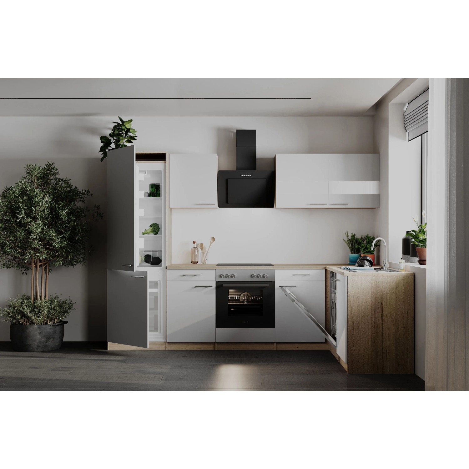 Respekta Winkelküche Merle 280 cm Weiß_3