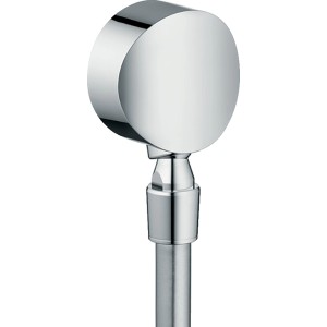 Hansgrohe FixFit Wandanschluss S, Chrom, mit Rückflussverhinderer und Kugelgelenk.
