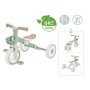 Globber Learning Trike 2in1 Plus in Salbei Grün. Kinder-Dreirad und Laufrad mit beigem Sattel, höhenverstellbar.