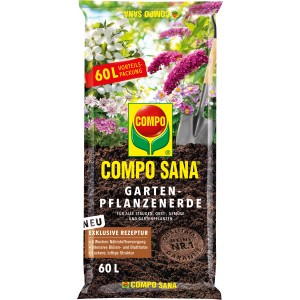 Sack Compo Sana Gartenpflanzenerde 60L für Stauden, Obst, Gemüse und Gartenpflanzen.