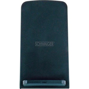 Schwaiger Qi Ladestation, 10W, Schwarz, für kabelloses Laden von Smartphones und Geräten.