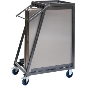 Veba Transportwagen aus Edelstahl für Arbeitstische, mit Rollen und Bremsen, 195x74x120 cm.