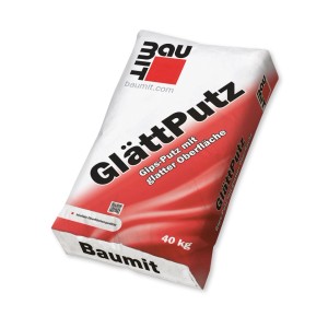 Baumit Glättputz Maschinenputz 40 kg Sack, Gipsputz für glatte Oberflächen im Innenbereich.