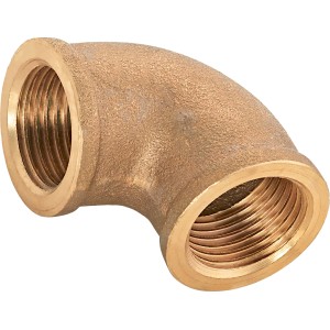 Gewinde-Winkel 18,6 mm (Rp 1/2) aus Rotguss für Sanitär- und Heizungsinstallationen.