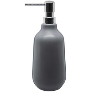 Spirella Elements Seifenspender Sense, anthrazitfarbener Keramikspender mit Chrompumpe.
