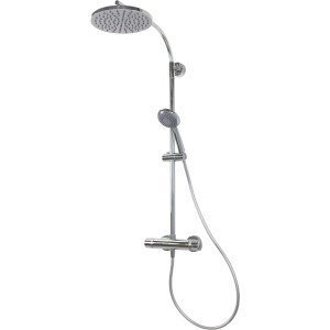 Breuer Duscharmatur Aquamaxx 320 mit Thermostat und runder Kopfbrause, Chrom.