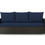 Marineblaues Gartenkissen-Set für 3-Sitzer Polyrattan Gartensofa (140x60x50 cm).