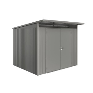 Biohort Gerätehaus AvantGarde, Gr. A6 mit Doppeltür, Quarzgrau-Metallic